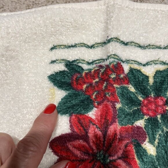 Vintage Cannon Christmas Holiday Dish Hand Towel 24x15 Poinsettia Lot of 3 NWOT - Picture 10 of 10